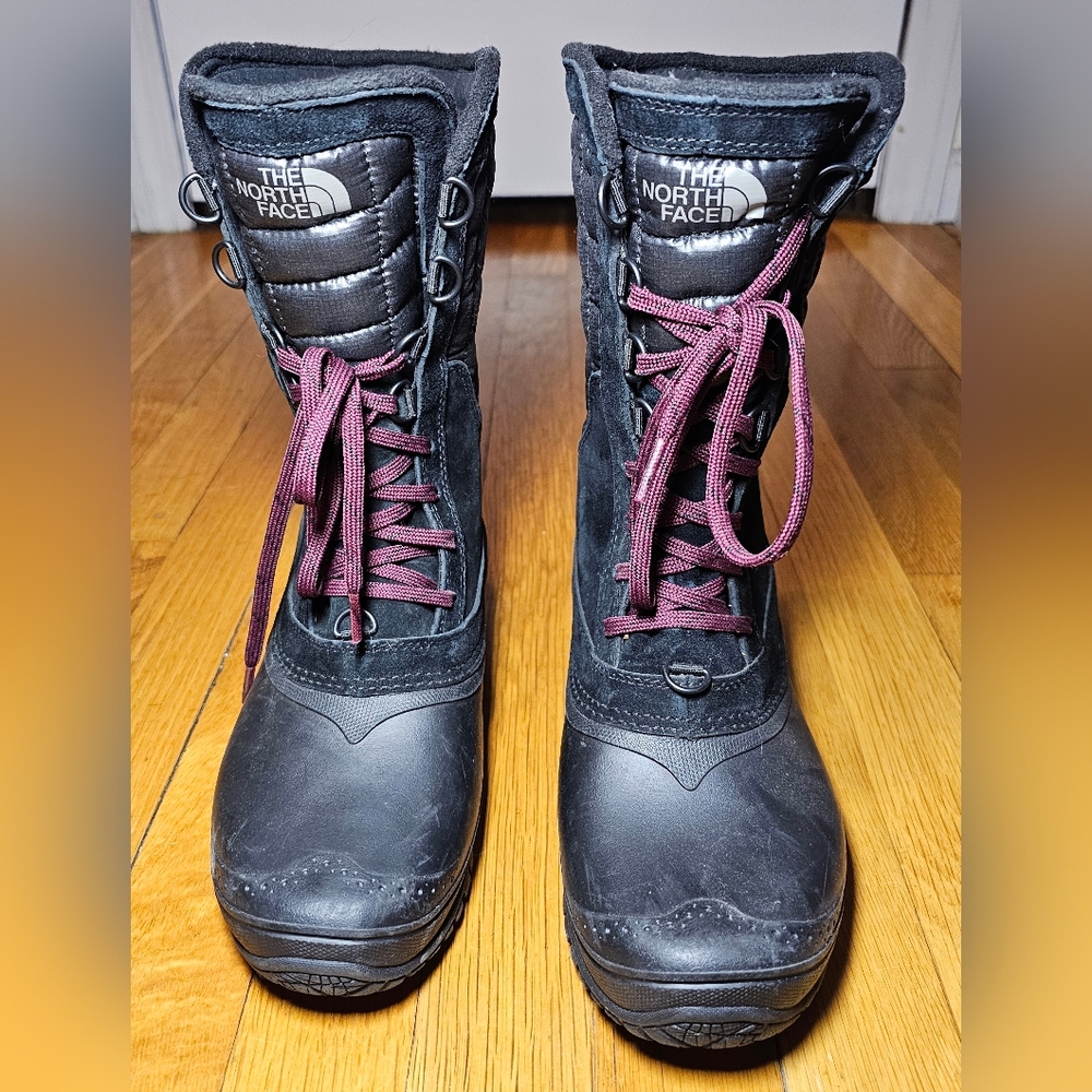 The North Face Womens Thermoball Utility Tall Winter Boots SZ 7 Black NF0A2T5D